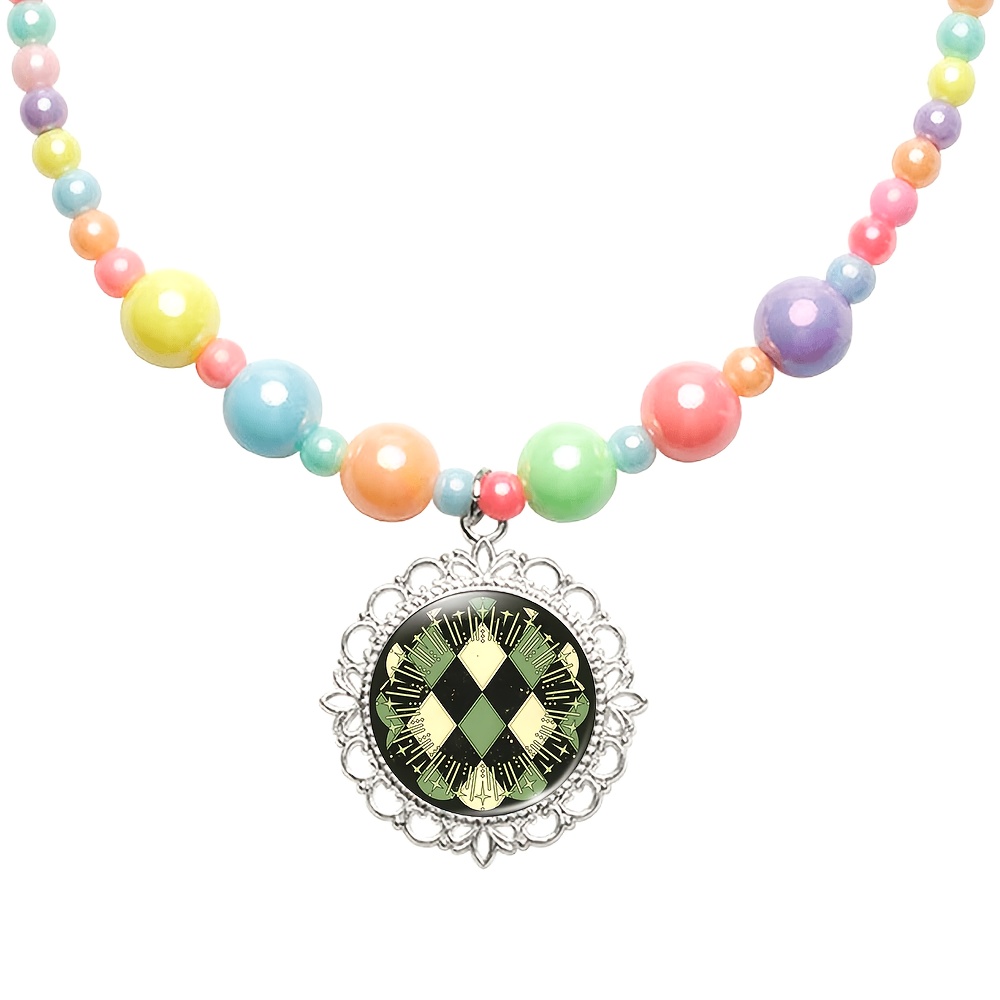 2pcs Women's Cute Necklace & Bracelet Set, Random Colour